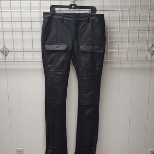 VICIOUS DENIM  Black Quilted Cargo PLeather Pants, 34X36